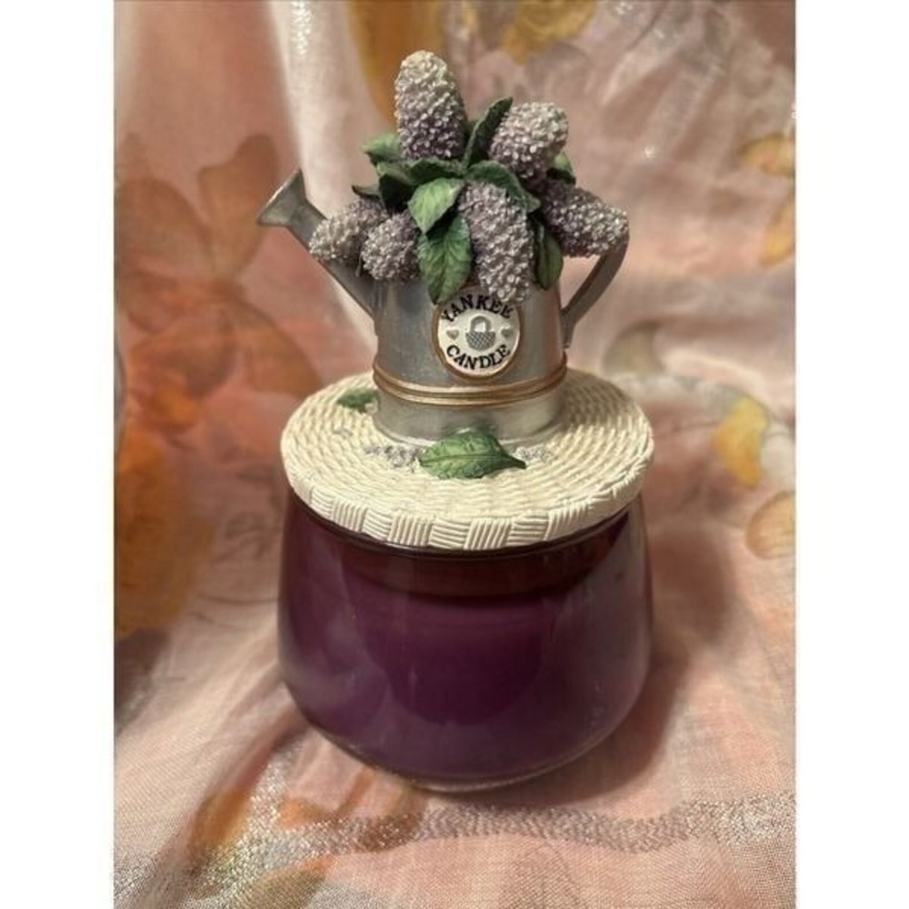 Our America Yankee Candle Topper Purple Flower In Silver Water‎ Candle Cover